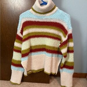 Vero Moda Colorful Striped Turtleneck Sweater